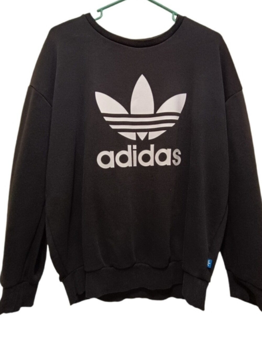 Adidas Originals Black Trefoil Logo Crewneck Sweatshirt Size Medium